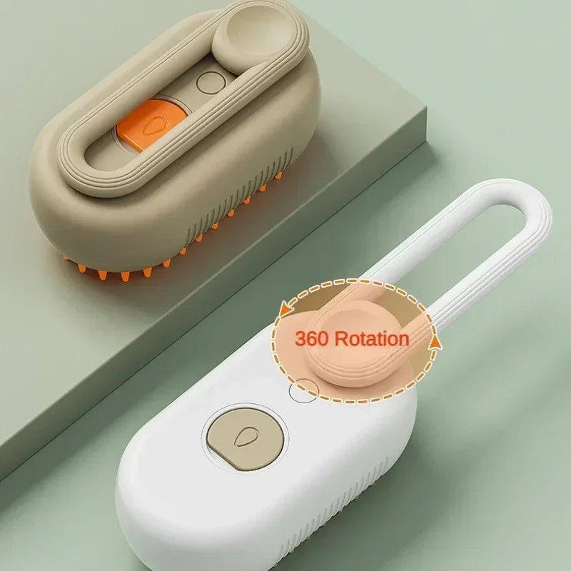 Steam Pet Grooming Brush 3-in-1 Spray Massage USB Rechargeable Hair Removal Comb for Cats & Dogs