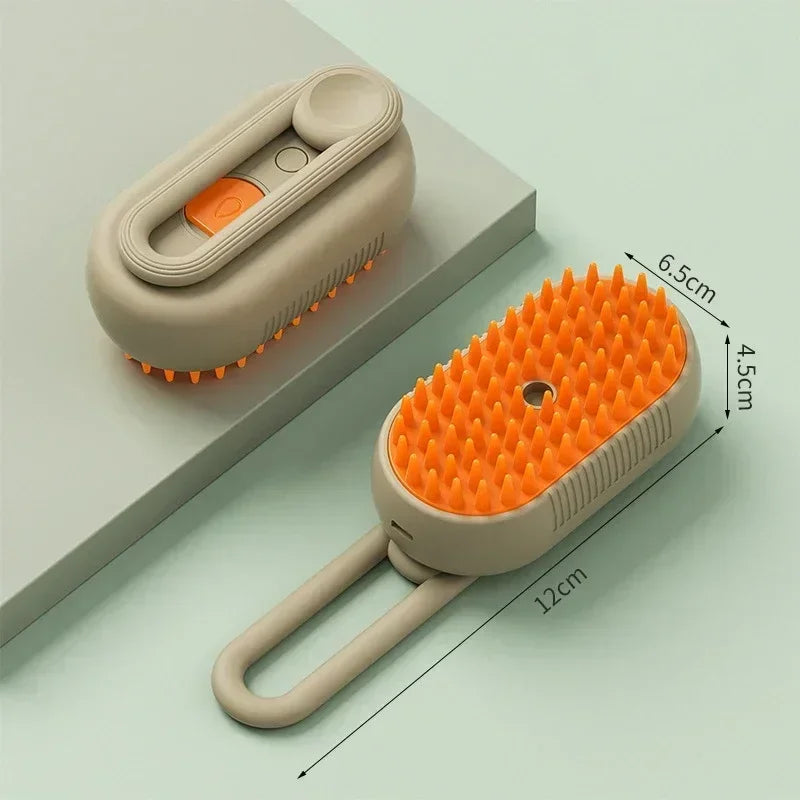 Steam Pet Grooming Brush 3-in-1 Spray Massage USB Rechargeable Hair Removal Comb for Cats & Dogs