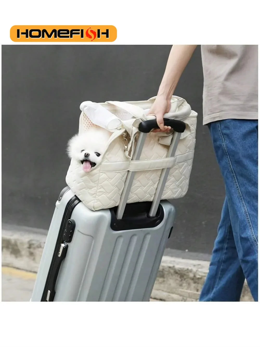 Breathable Canvas Pet Carrier Tote - Soft Sling for Small to Medium Dogs & Cats, Large Capacity Travel Bag